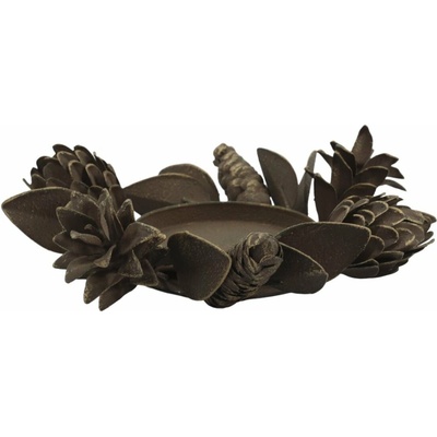 Chic Antique Kovový svietnik Cones/Leaves