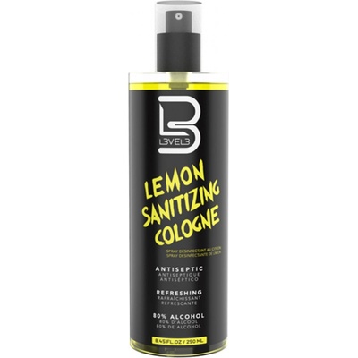 L3VEL3 Sanitizing Cologne Lemon osvěžující dezinfekční kolínská voda 250 ml