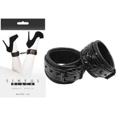 Маншети за глезени, греховно преживяване - Sinful Ankle Cuffs Black (NSTOYS0223)