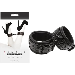  Маншети за глезени, греховно преживяване - Sinful Ankle Cuffs Black (NSTOYS0223)