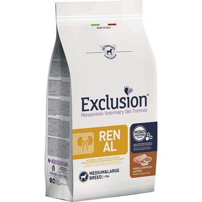 Exclusion Monoprotein Vet Diet Renal Medium&Large Breed <10 kg bravčové mäso cirok a ryža 12 kg