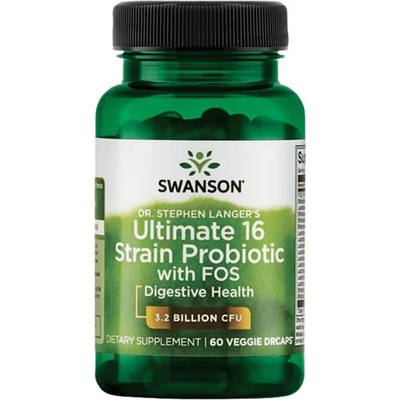 Swanson Ultimate 16 Strain Probiotic with FOS, 60 капсули, Swanson (SWA051)