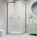 Radaway Полукръгла душ кабина Radaway Alienta с плъзгащи се врати 80x80 см хром-прозрачна (10228080-01-01)