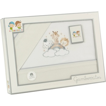 Gamberritos Комплект летни чаршафи, 3 части за легло 60х120см. Животни, сив (109583)