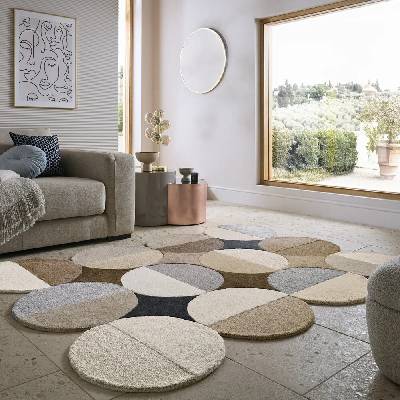 Flair Rugs Mia Ellipse Sivobéžový