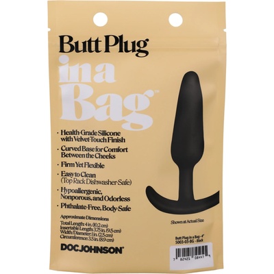Doc Johnson in a Bag Butt Plug 4"/10 cm Black