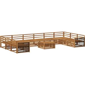 vidaXL Комплекти дивани 11 бр. Солидно акациево дърво (3383922)