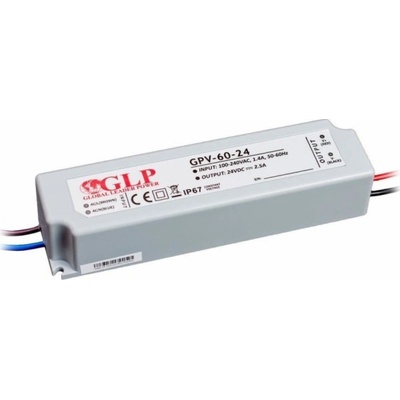 Napájecí zdroj pro LED pásky GLP GPV-60-24 - 24V / 2,5A / 60W - vodotěsný