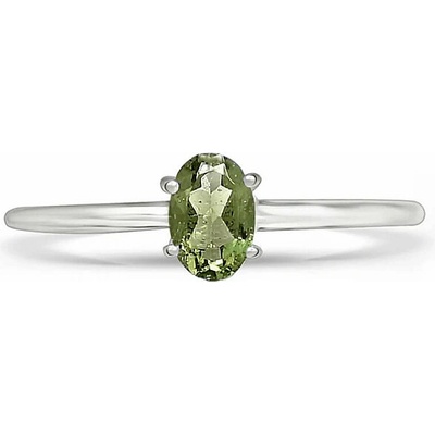 Nefertitis Vltavín broušený prsten stříbro RBC309