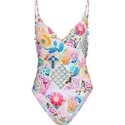 Seafolly Дамски бански костюм Seafolly Beach Bohème V Neck One Piece Swimsuit - Parfait Pink - размер 36 (EU) (150-6619-0113)