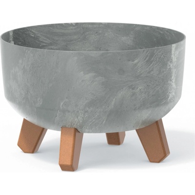Prosperplast Květináč GRACIA LOW BETON EFFECT šedý 23,5 cm