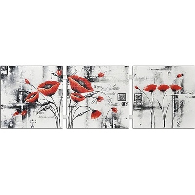 Drevený obraz Vlčie maky 33x105 cm
