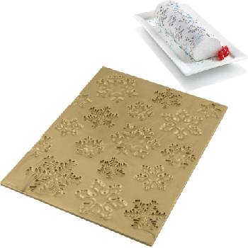 Silikomart Структурирана подложка за декориране на торти Frozen Buche силиконова (23.071.63.0065)