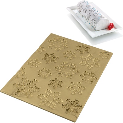 Silikomart Структурирана подложка за декориране на торти Frozen Buche силиконова (23.071.63.0065)