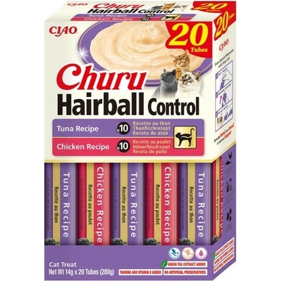Inaba Churu Cat Snack Hairball tuniak & kurča Multipack 20x 14 g