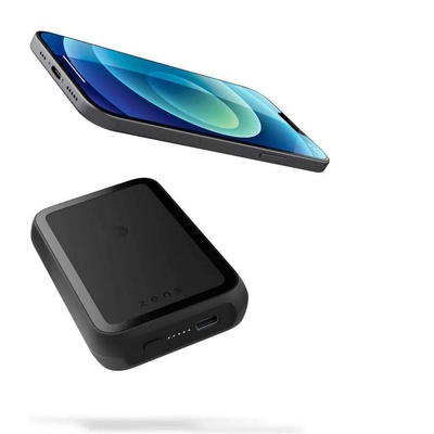 ZENS Powerbank Single with Kickstand ZEPP02M with MagSafe and Qi 4000 mAh - преносима външна батерия с безжично зареждане за iPhone с Magsafe и Qi съвместими устройства (черен)