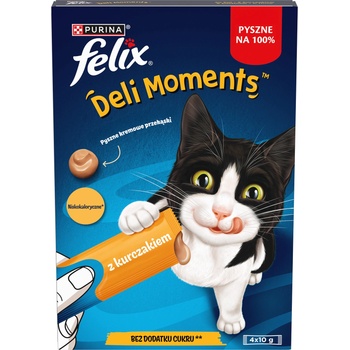 FELIX Deli Moments Кремообразни закуски за котки с пилешко месо 4x10g
