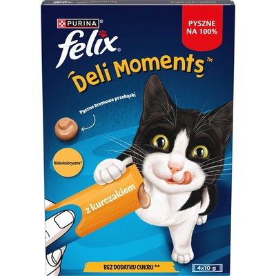 FELIX Deli Moments Кремообразни закуски за котки с пилешко месо 4x10g