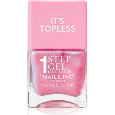 Nails Inc. It’s Topless gélový lak na nechty pre dlhotrvajúci efekt odtieň Danielle Magenta Shimmer 14 ml