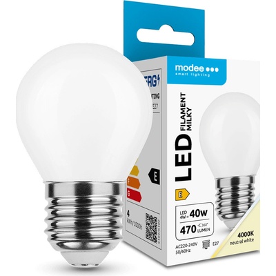 Modee Lighting LED Filament Milky žiarovka E27 4W G45 40W 4000K
