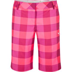 PUMA (14) Golf Plaid Tech Short Womens - Pink