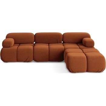 makamii Оранжев кадифен модулен ъглов диван Lokua - Makamii (LOKUA_COR_1_P1_C11)