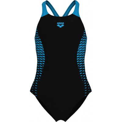 Arena Girl's Openings Swimsuit V Back dětské Jednodílné plavky Černá