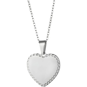 HARAHU Колие RU-34227 Heart - Сребърен KP34227