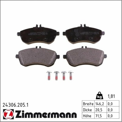 Sada brzdových platničiek kotúčovej brzdy Zimmermann 24306.205.1