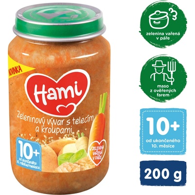 Hami Zeleninový vývar s telecím a kroupami 200 g – Zboží Dáma