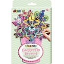 Škrabacie obrázky kytice motýli