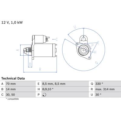 BOSCH Štartér 0986018570