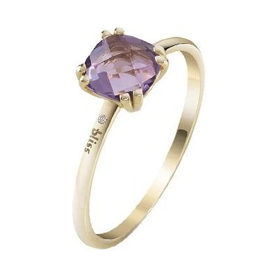 Bliss Златен дамски пръстен с аметист и диаманти Bliss 20092918 (20092918)