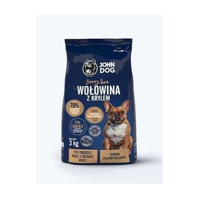 JOHN DOG BERRY LINE HOVĚZÍ S KRYLEM 3 kg