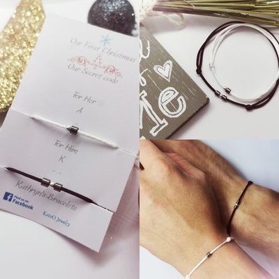 Персонализирани гривни за двама с Морзова азбука