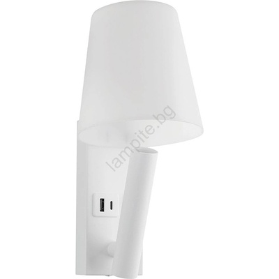 V-TAC Led стенна лампа с usb порт led/2w/230v 3000k бяла (vt2282)
