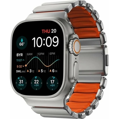 Nomad remienok Stratos pre Apple Watch 44-49mm - Ultra Orange/Natural Hardware NM011123858