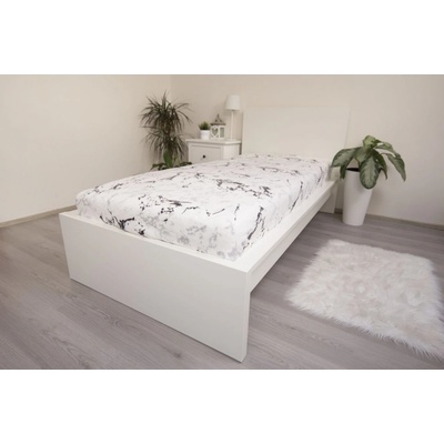 Jerry Fabrics Prostěradlo mikroplyš Mramor bílý Polyester 90x200