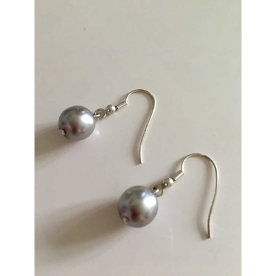 Fashion Jewelry náušnice perla světle šedá P-4802-0012