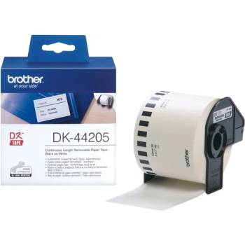 Brother Консуматив Brother DK-44205 White Removable Paper Tape 62 mm x 30.48 m, Black on White (DK44205)