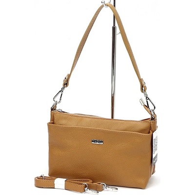 MiaMore malá tříoodílová kožená kabelka na rameno i crossbody no. 016 hnědá