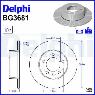 Brzdový kotúč DELPHI BG3681