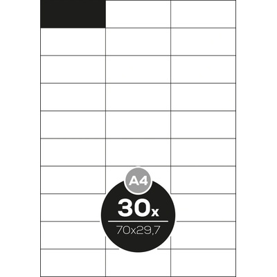 Altryal Etikety Top Stick bílé A4 70 x 29,7 mm 30 etiket 100 ks