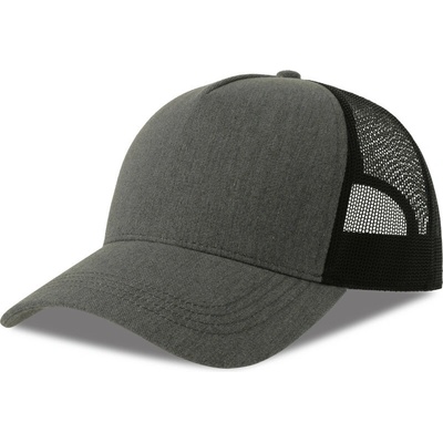 Atlantis Headwear KSonic-S Trucker 6 panelová COT330259z6999-grey melang Melír šedá/černá
