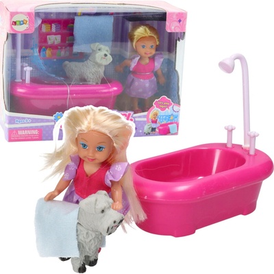 LEAN TOYS Mini s vaničkou a bielym psíkom