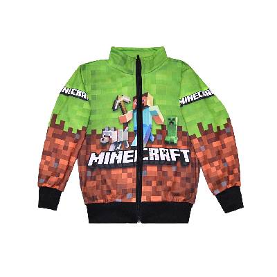 Mikina Minecraft zeleno hnědá Velikost: 152