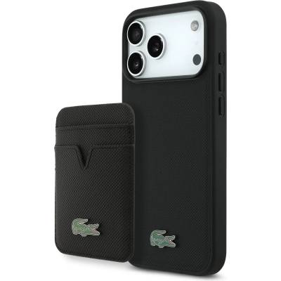 Lacoste Iconic Petit Pique MagSafe калъф с портмоне за iPhone 17 Pro Max Black (LCHMBWP17XPLAK)