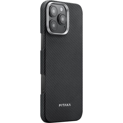 PITAKA Magsafe Калъф за iPhone 16 Pro Max, Pitaka Edge Case Black-Grey Twill, Черен (KI1602PMA)