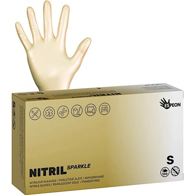 Espeon NITRIL SPARKLE nepudrované perleťově zlaté 100 ks – Zboží Dáma