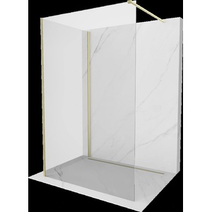 Mexen Kioto стена за душ Walk-in 140 x 85 cm, прозрачна, златиста с четки - 800-140-212-55-00-085 (800-140-212-55-00-085)